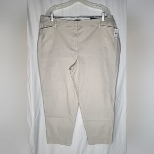 NEW Talbots Perfect Crop Pant Size 18W Slim Fit Mid-Rise Khaki NWT